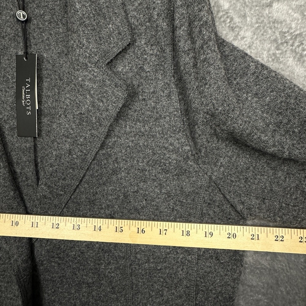 Talbots Blazer Jacket Women's Size 16 Gray Wool Blend Classic Career Pockets NWT - Picture 10 of 12